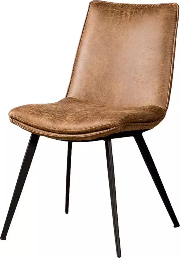 Tower Living pamplona eetkamerstoel zonder leuningen 100% polyester cognac 46 x 61 x 86 (h) cm - Foto 1