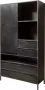 Tower Living paterno kast met 4 lades en 1 deurtje mangohout zwart 100 x 40 x 190 (h) cm - Thumbnail 2