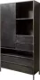 Tower Living paterno kast met 4 lades en 1 deurtje mangohout zwart 100 x 40 x 190 (h) cm - Thumbnail 1