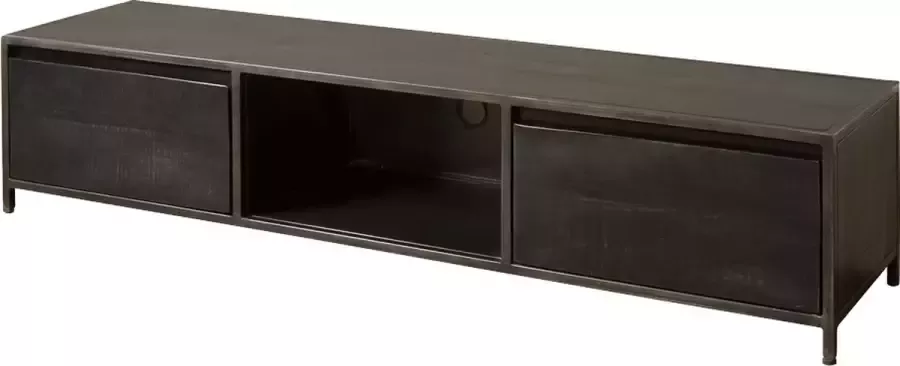 Tower Living paterno tv meubel met 2 lades mangohout zwart 180 x 40 x 38 (h) cm