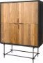Tower Living pesaro kast met 4 deurtjes teakhout bruin zwart 120 x 49 x 160 (h) cm - Thumbnail 2