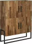 Tower Living potenza kast met 4 deurtjes teakhout (gerecycled) bruin 131 x 45 x 163 (h) cm - Thumbnail 2