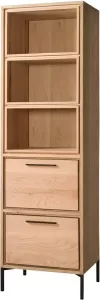 Tower Living ravenna boekenkast met 2 lades en 3 open vakken eikenhout bruin 60 x 44 x 200 (h) cm
