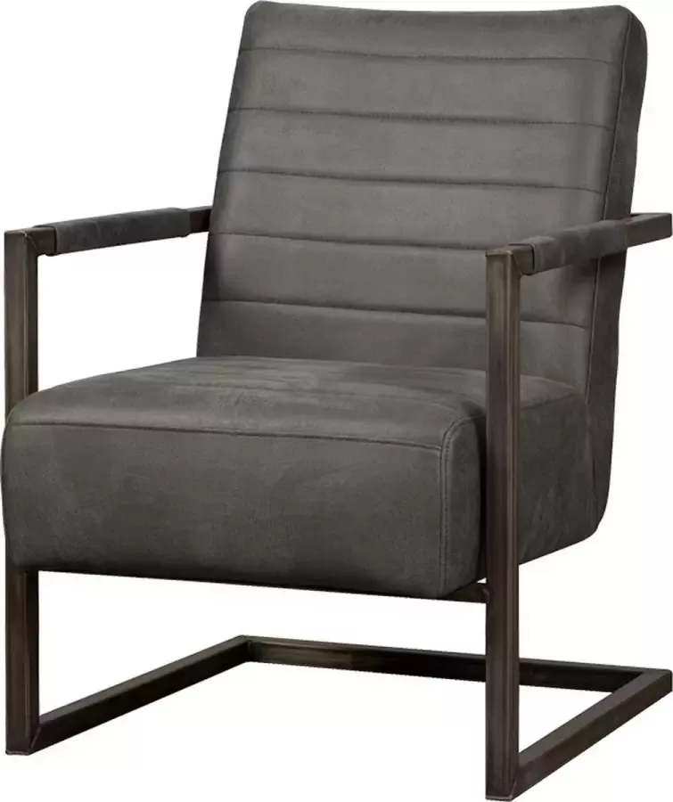 Tower Living rocca fauteuil stof antraciet 77 x 77 x 84 (h) cm