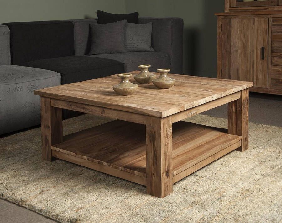 Tower Living Salontafel Lorenzo teakhout 100x100 cm Landelijk - Foto 2
