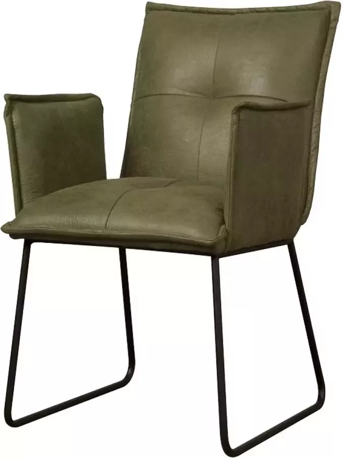 Tower Living seda eetkamerstoel met leuningen 100% polyester groen 57 x 58 x 90 (h) cm