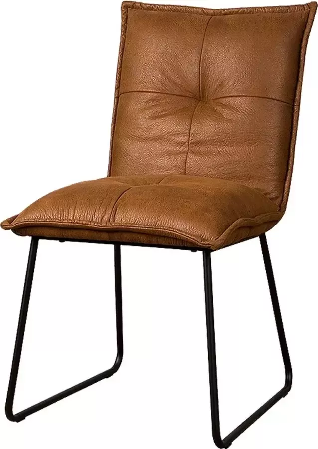 Tower Living seda eetkamerstoel zonder leuningen 100% polyester cognac 49 x 58 x 90 (h) cm - Foto 1