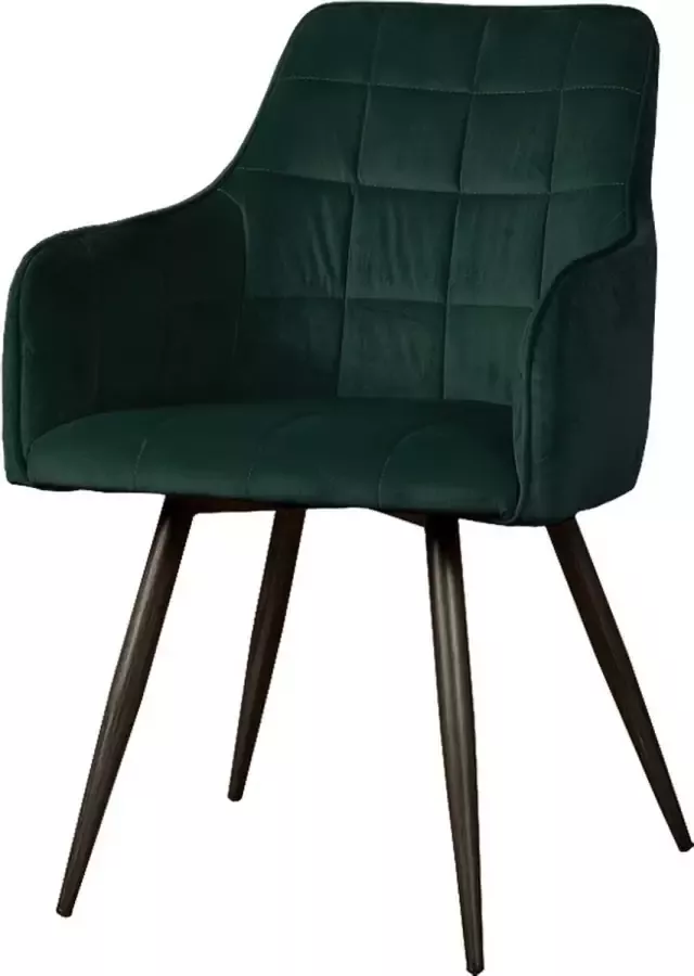 Tower Living silva eetkamerstoel met leuningen 100% polyester groen 57 x 58 x 86 (h) cm - Foto 1