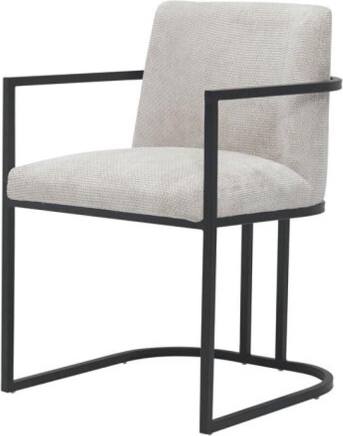 Tower Living Archi Eetkamerstoel met Armleuning – Japandi Stijl – Cream – 55x60x83 cm