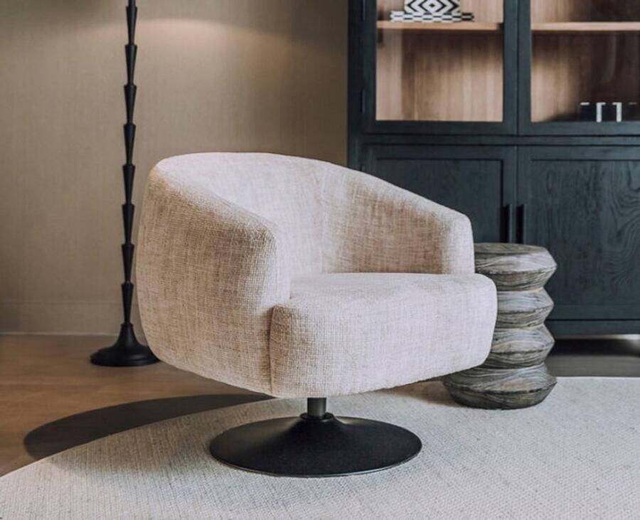 Tower Living Barga Fauteuil fabric TED 24 off white (draaibaar)