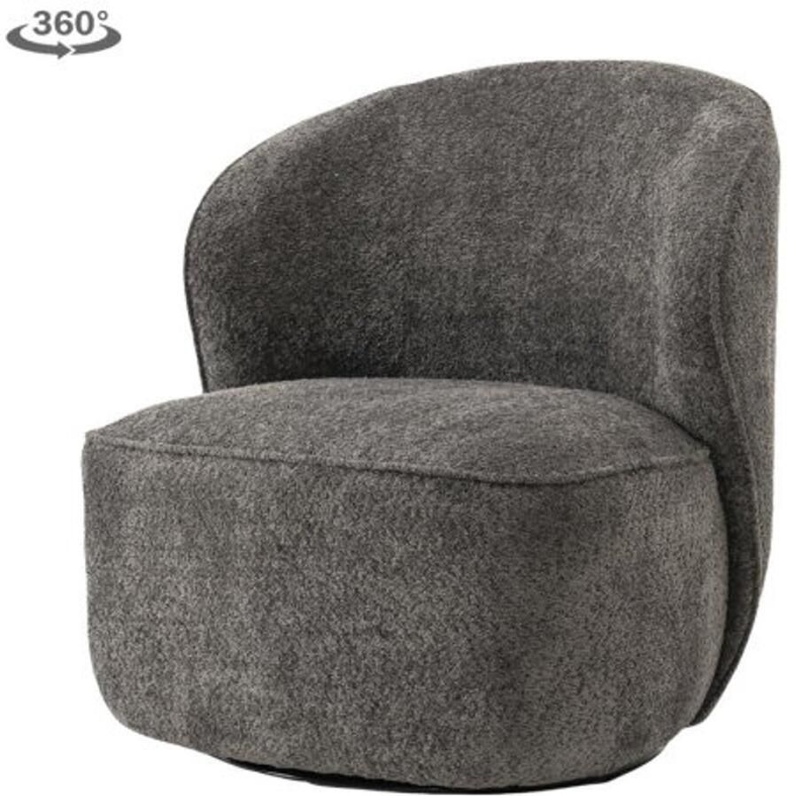 Tower Living Belvi Fauteuil fabric AJ3019-20 Dark grey (draaibaar)