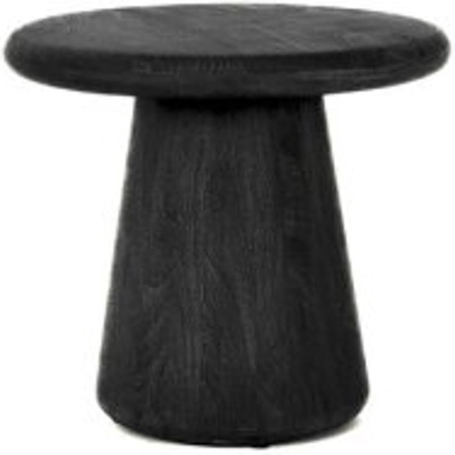 Tower Living Bijzettafel Asti rond mangohout 60 cm zwart