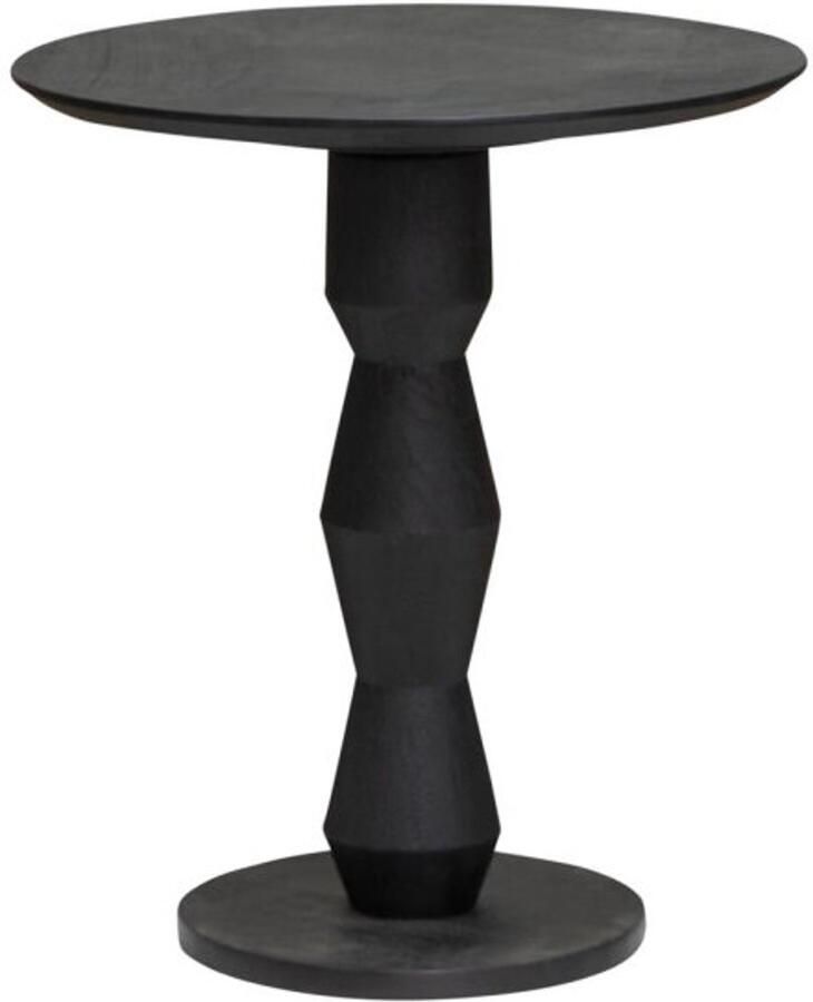 Tower Living Bijzettafel Brunello GeoPillar rond 50cm zwart