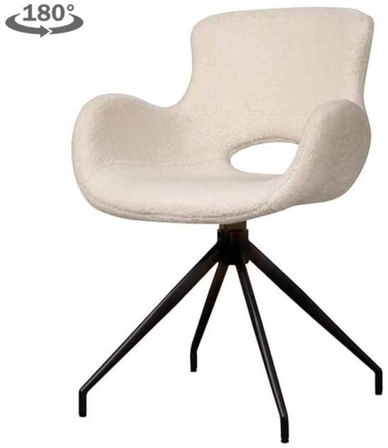Tower Living Campo Armstoel fabric Teddy MJ81 White (draaibaar)