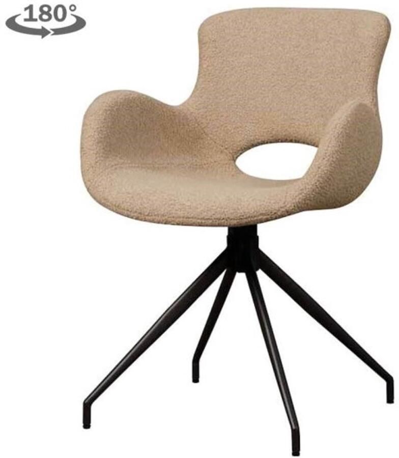 Tower Living Campo Armstoel fabric Teddy MJ83 Light brown (draaibaar)