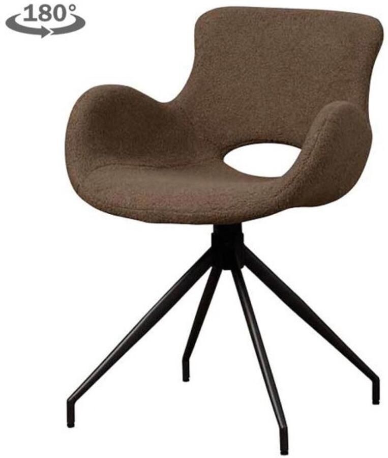 Tower Living Campo Armstoel fabric Teddy MJ87 Dark brown (draaibaar)