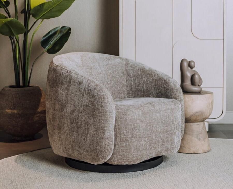 Tower Living Castro Fauteuil fabric Haga 30 beige (draaibaar)