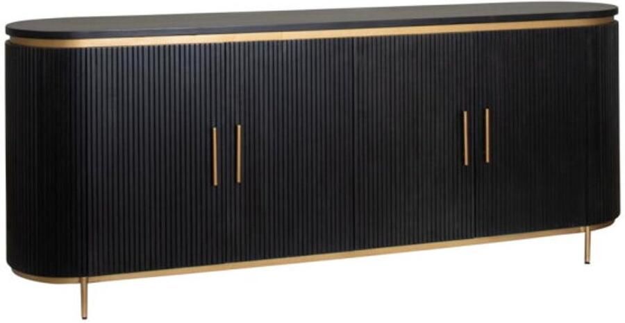 Tower Living Dressoir Rivello mangohout 210x45x85 cm – Black Olive & Brass