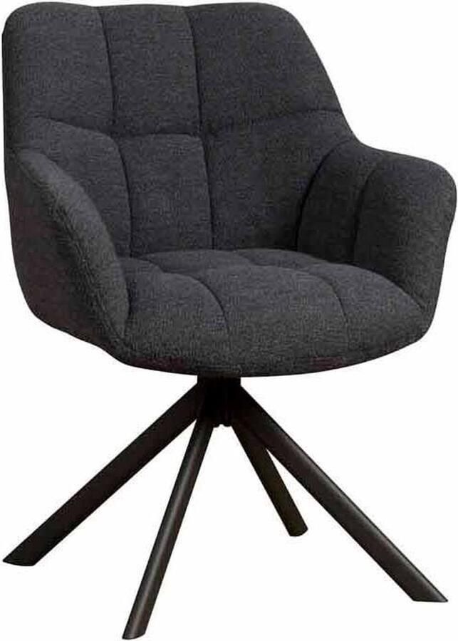 Tower Living eetkamerstoel Alba draaibaar met arm antraciet