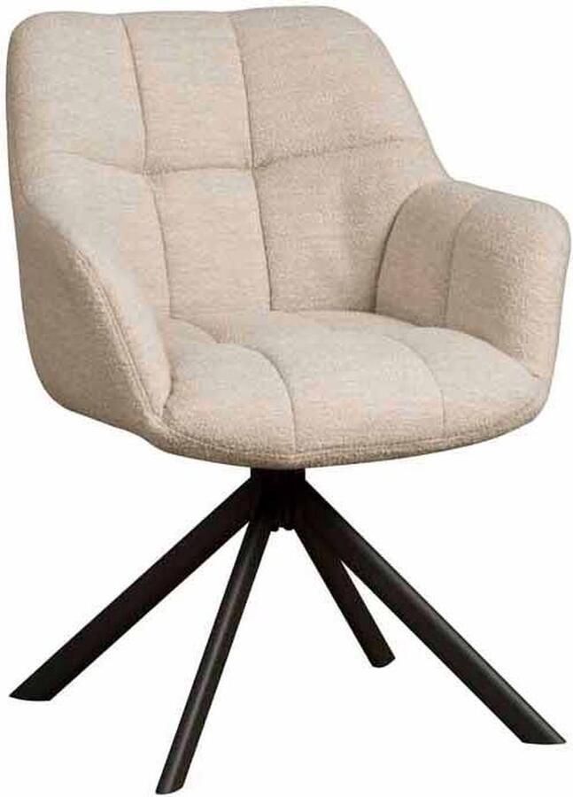 Tower Living eetkamerstoel Alba draaibaar met arm naturel