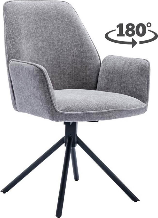 Tower Living eetkamerstoel Amaro draaibaar met arm grijs