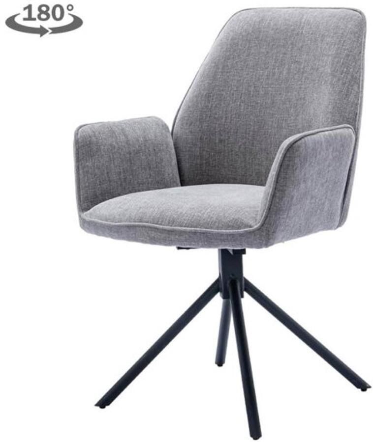 Tower Living Eetkamerstoel Amaro met armleuning draaibaar stof Nature 452 Blue grey