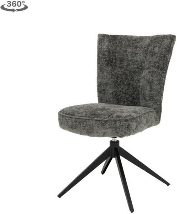 Tower Living Eetkamerstoel Bardi draaibaar Stof Haga 16 charcoal
