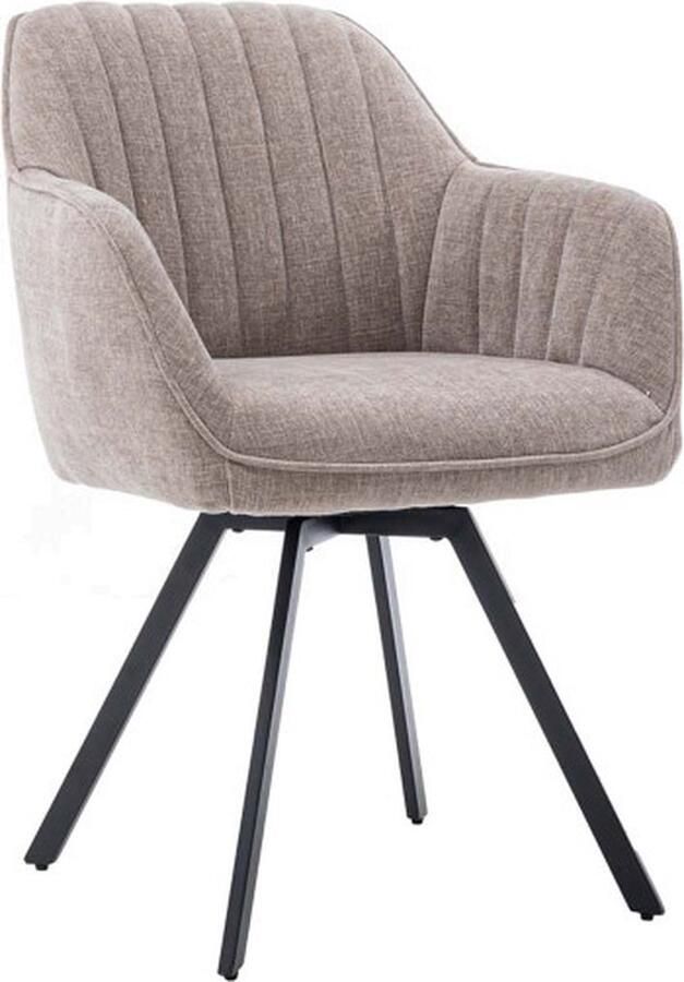 Tower Living eetkamerstoel Bruno draaibaar met arm beige