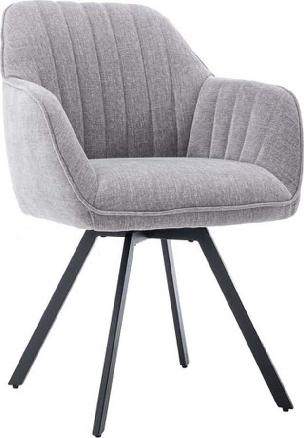 Tower Living eetkamerstoel Bruno draaibaar met arm grijs