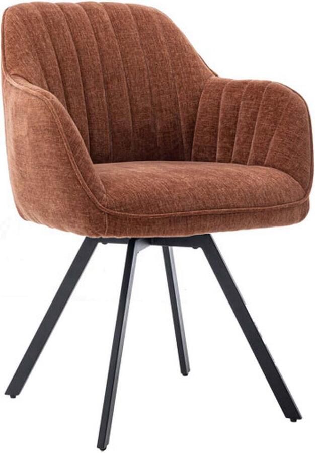 Tower Living eetkamerstoel Bruno draaibaar met arm koper