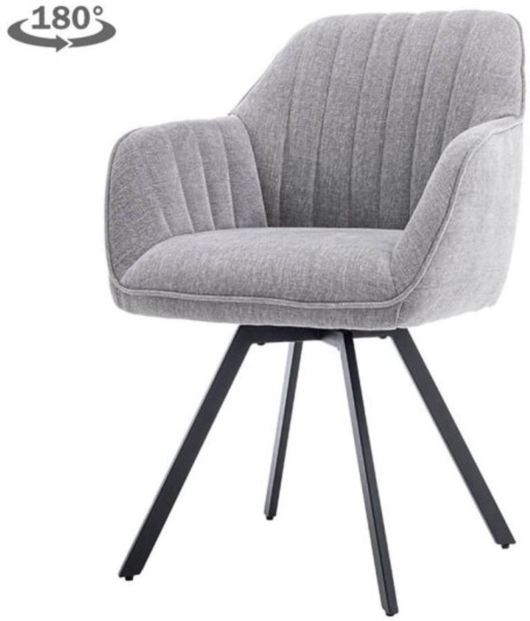 Tower Living Eetkamerstoel Bruno draaibaar stof nature 452 Blue grey