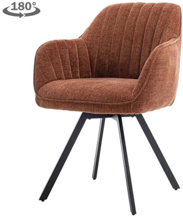 Tower Living Eetkamerstoel Bruno draaibaar stof nature 500 Pearl copper