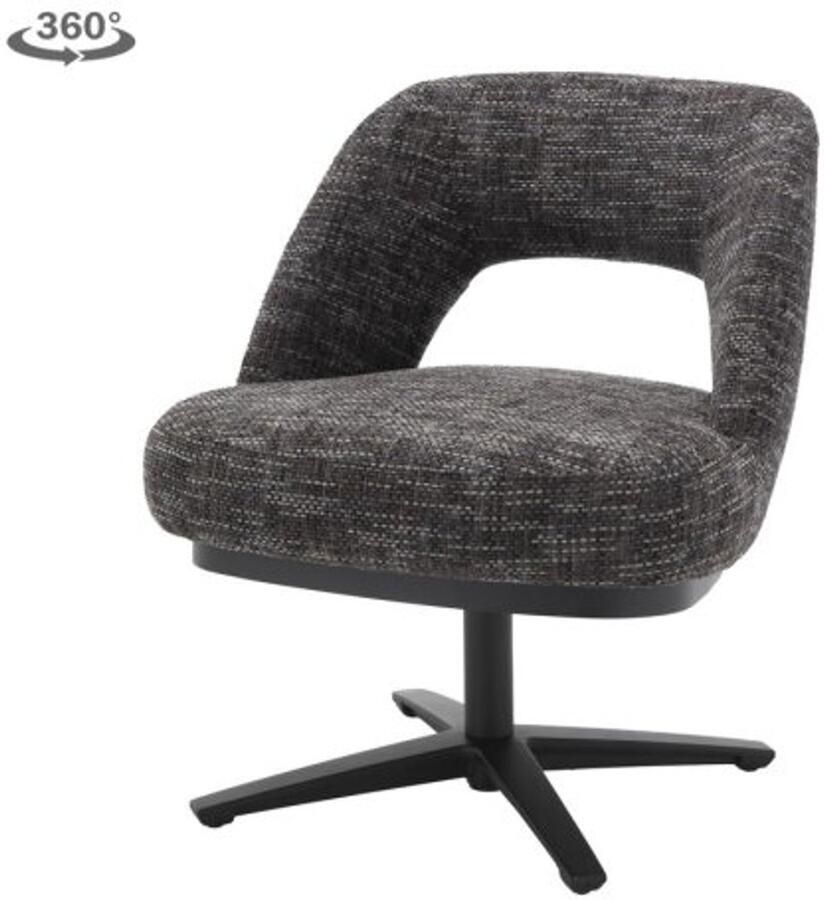 Tower Living Eetkamerstoel Caldes draaibaar Chenille TED 17 blue-grey