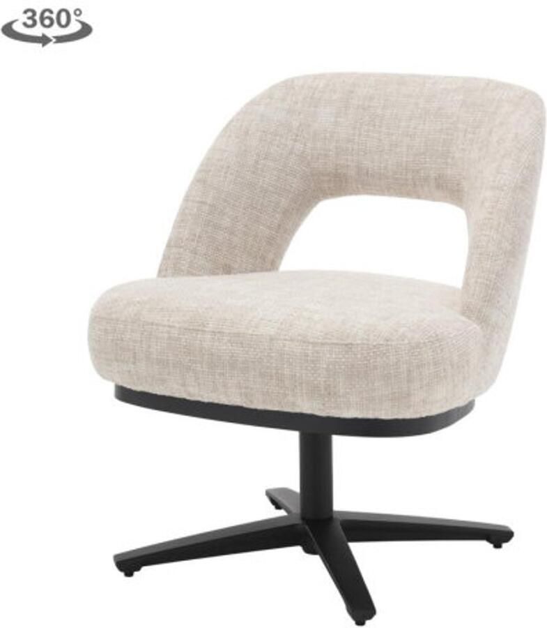 Tower Living Eetkamerstoel Caldes draaibaar Chenille TED 24 off white