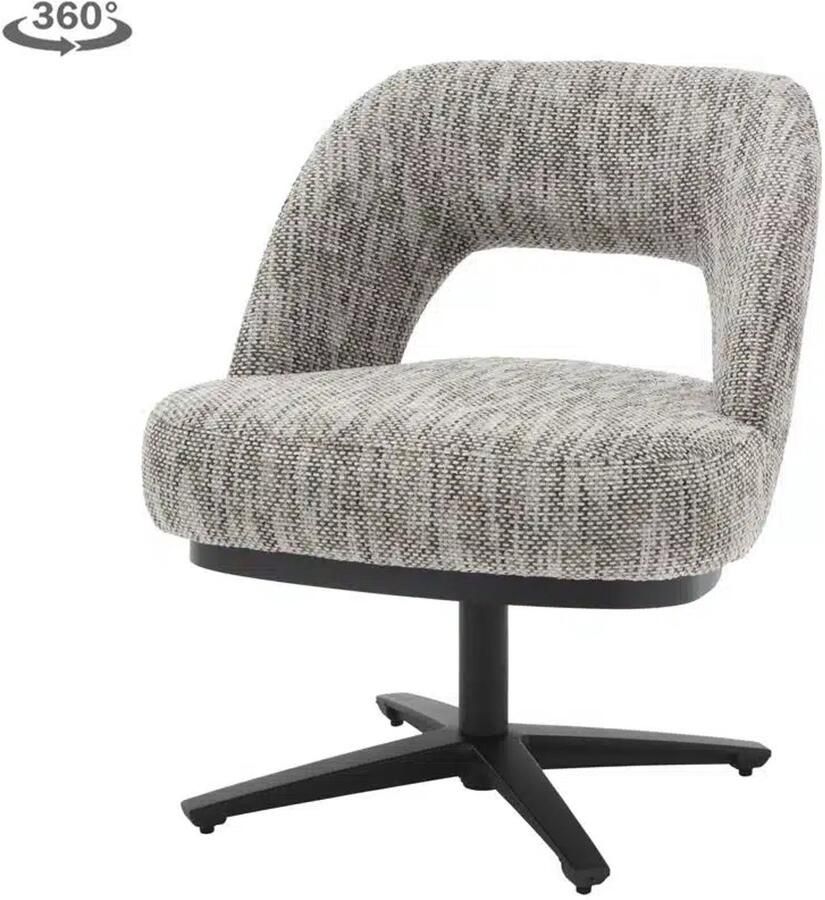 Tower Living Eetkamerstoel Caldes draaibaar Chenille TED 8 white-grey