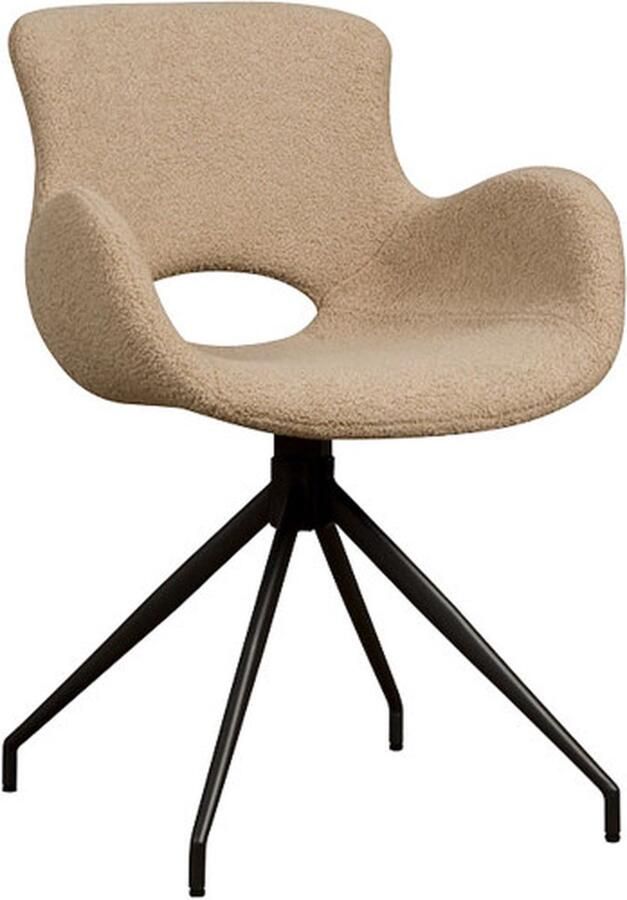 Tower Living eetkamerstoel Campo draaibaar met arm lichtbruin