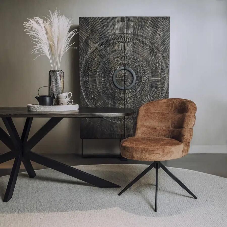 Tower Living eetkamerstoel Carro draaibaar camel