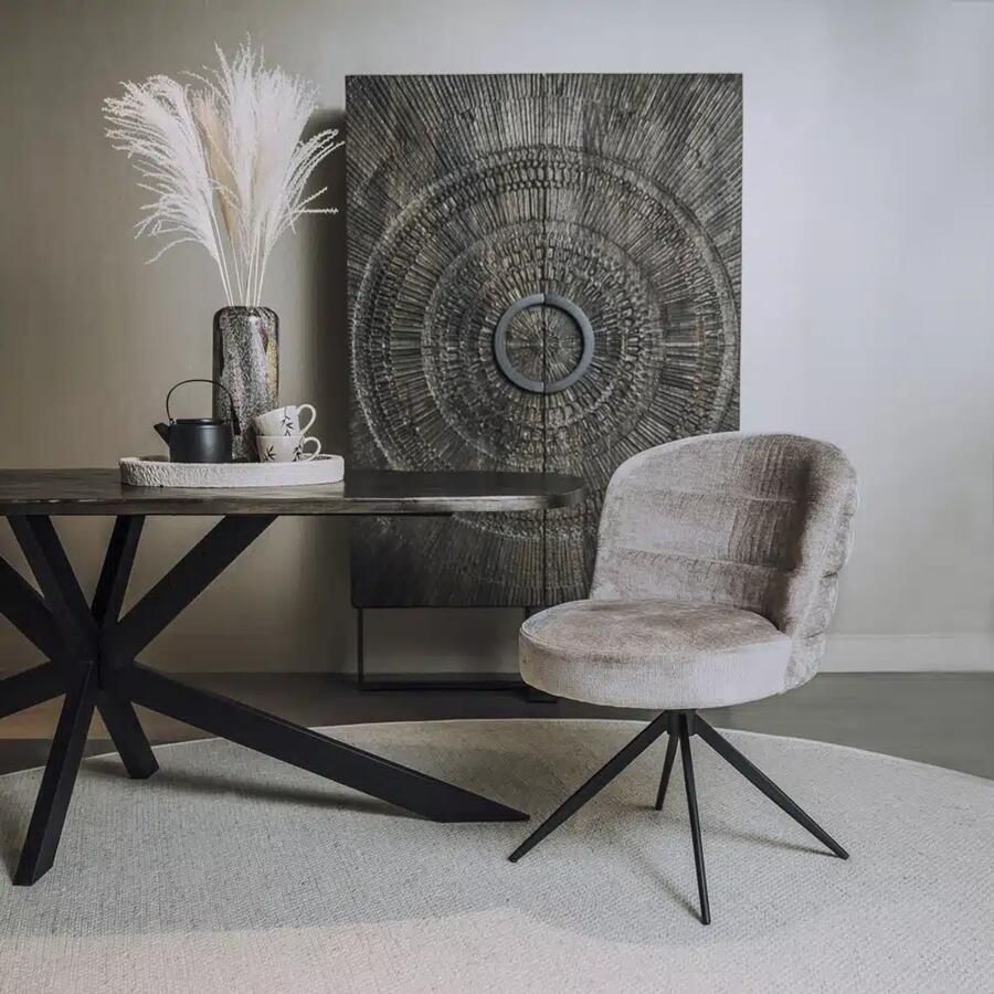 Tower Living eetkamerstoel Carro draaibaar grijs