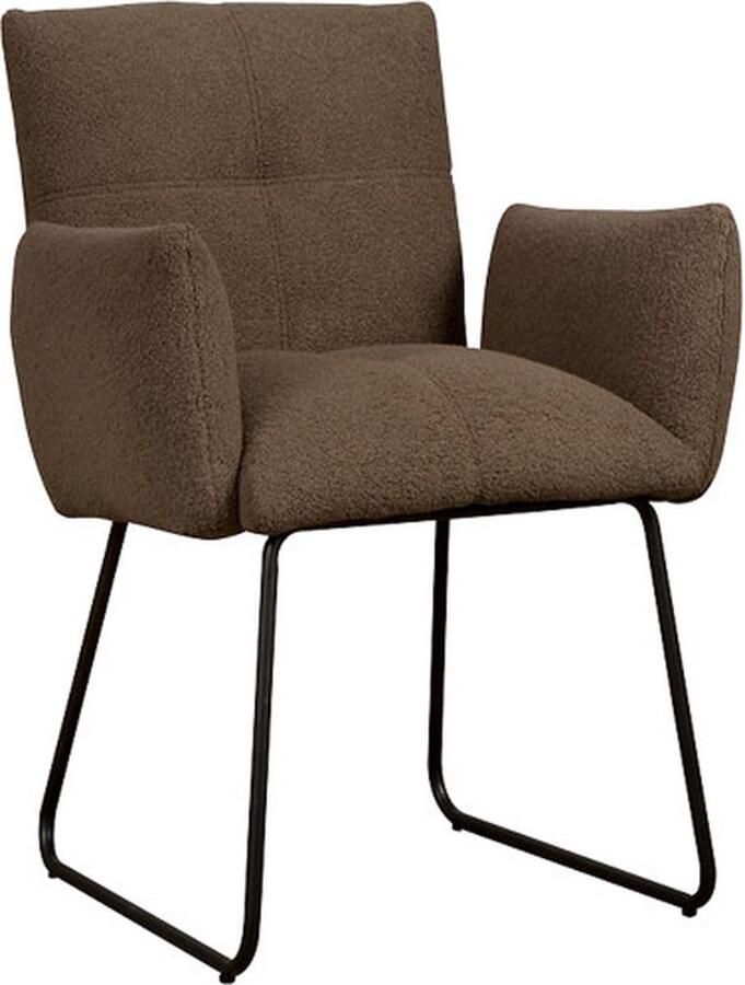 Tower Living eetkamerstoel Dante met arm donkerbruin