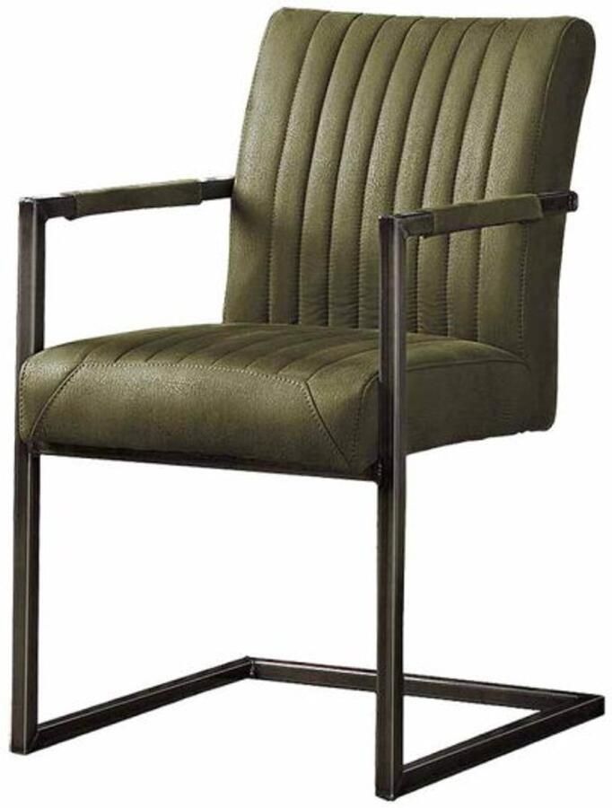 Tower Living Eetkamerstoel Ferro met armleuning Groen Towerliving