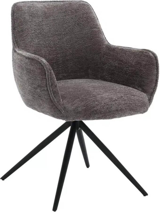 Tower Living eetkamerstoel Fondo draaibaar met arm grijs