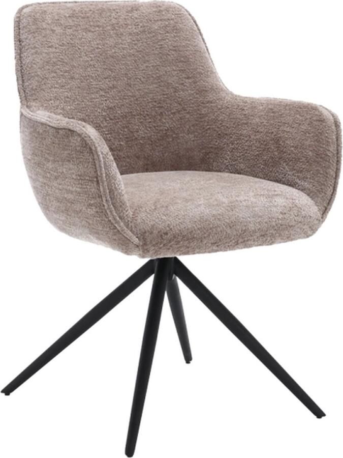 Tower Living eetkamerstoel Fondo draaibaar met arm taupe