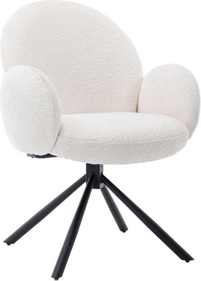 Tower Living eetkamerstoel Imola draaibaar met arm wit
