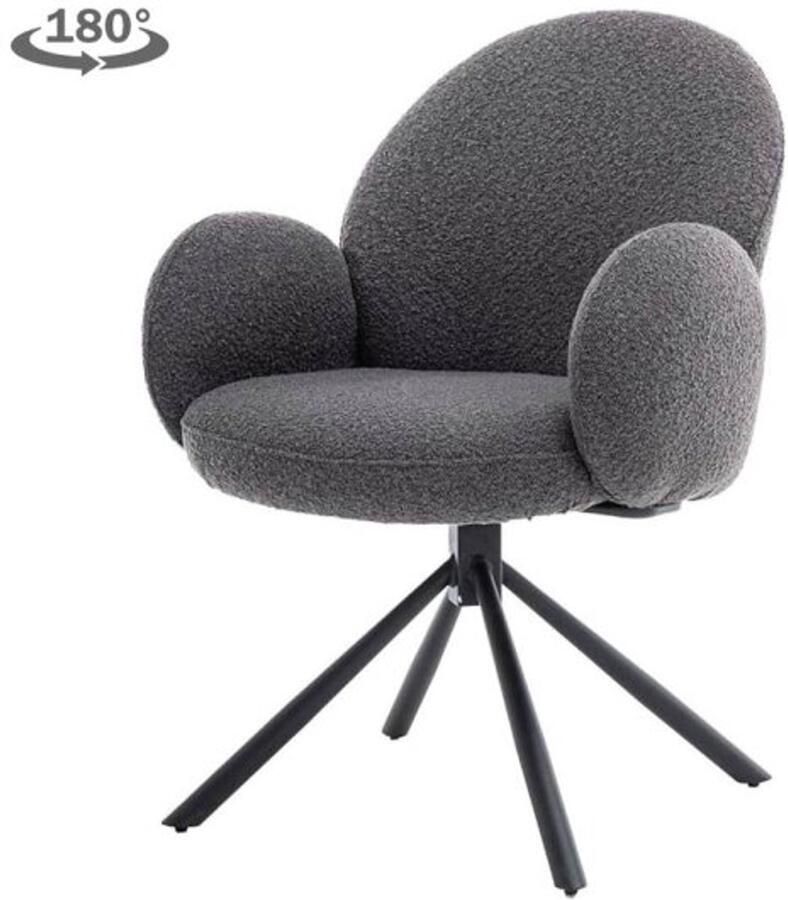 Tower Living Imola Armstoel fabric Ascot 5 Anthracite (draaibaar)