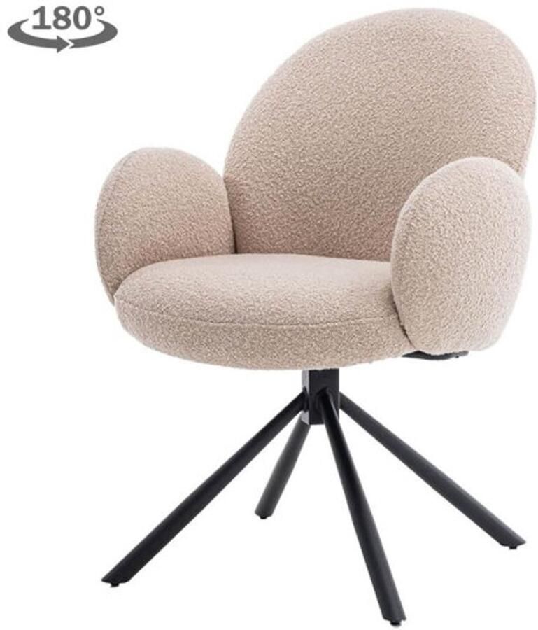 Tower Living Imola Armstoel fabric Ascot 12 Beige (draaibaar)