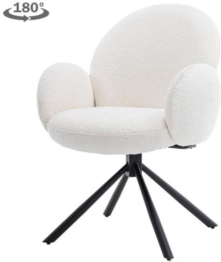 Tower Living Imola Armstoel fabric Ascot 1 White (draaibaar)