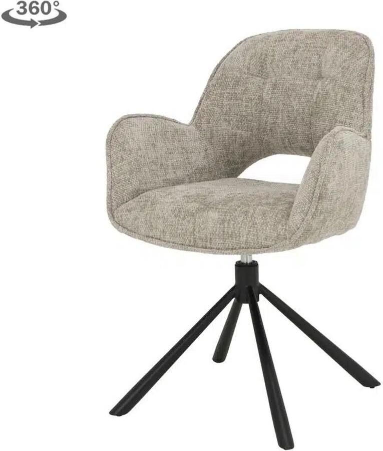 Tower Living eetkamerstoel Isola draaibaar met arm beige