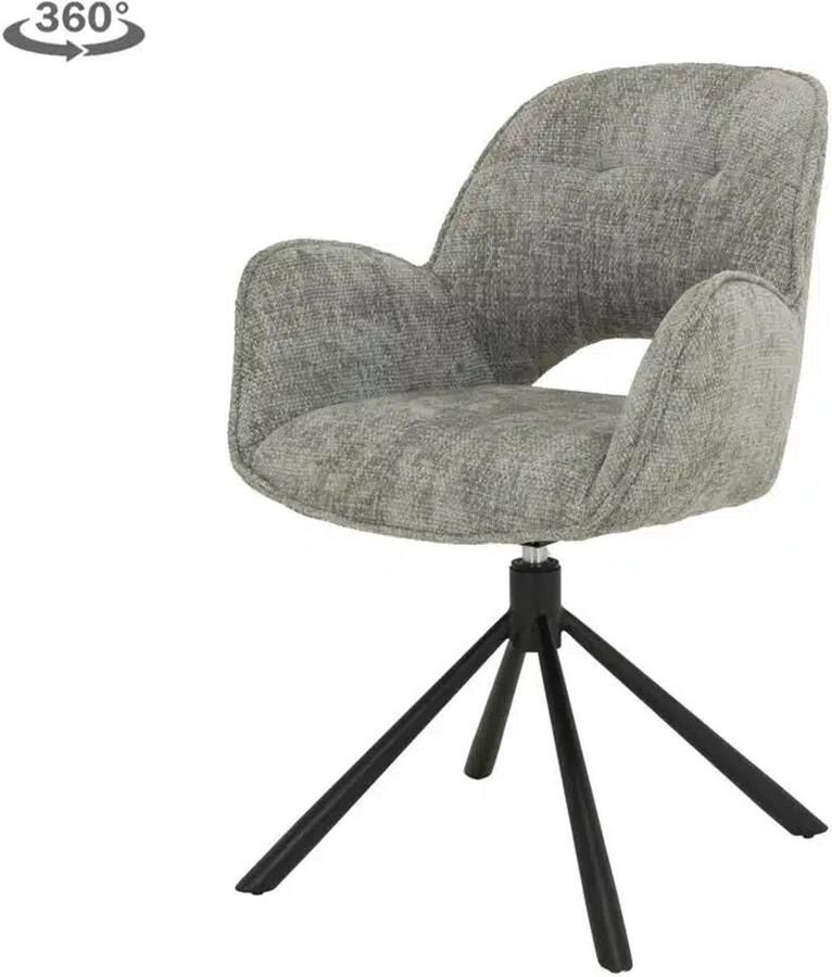 Tower Living eetkamerstoel Isola draaibaar met arm lichtgrijs
