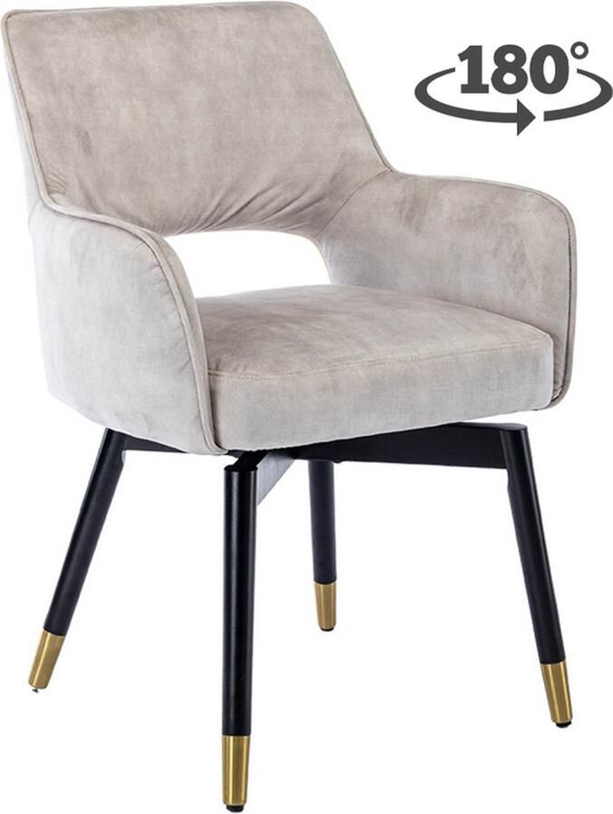 Tower Living eetkamerstoel Lenno draaibaar met arm beige