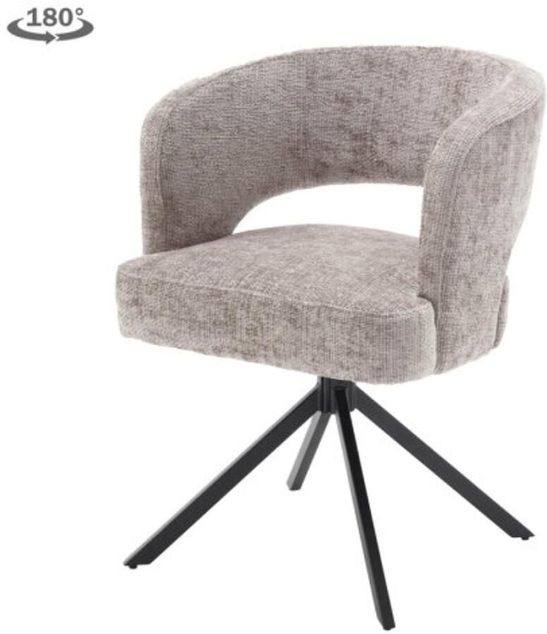 Tower Living Eetkamerstoel Mura draaibaar Chenille Silver